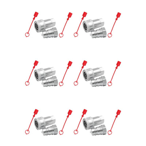 6X Quick Release Fitting ISO7241-A NPT Hydraulic Coupling Connector 1/2Inch Quick Change Interface