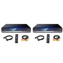 2X DVD Player 1080P HD Home DVD Player Box for TV All Region Free DVD CD-Disk Player AV-Output EVD Player--EU Plug