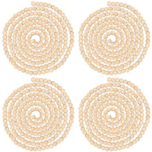 4pcs 9 Foot Natural Wood Bead Christmas Garland Wooden Christmas Tree Garland for Rustic Natural Country Farmhouse