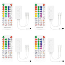 4X SP611E WS2812B WS2811 Music LED Strip Controller IR38 Keys Remote APP for Addressable LED Lighting DC5V-24V