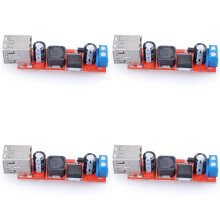 4X Dual-Usb 9V / 12V / 24V / 36V zu 5V Konverter - 3A Abwaertsstrommodul