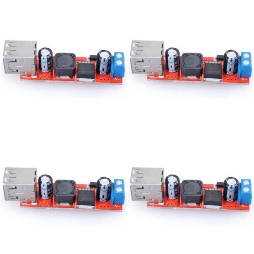 4X Dual USB 9V/12V/24V/36V to 5V Converter - 3A Step Down Power Module