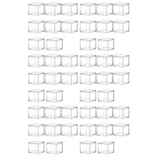 48 Pieces of Transparent Acrylic Plastic Square Square Jewelry Box Storage Box with Lid Square Container 120Ml
