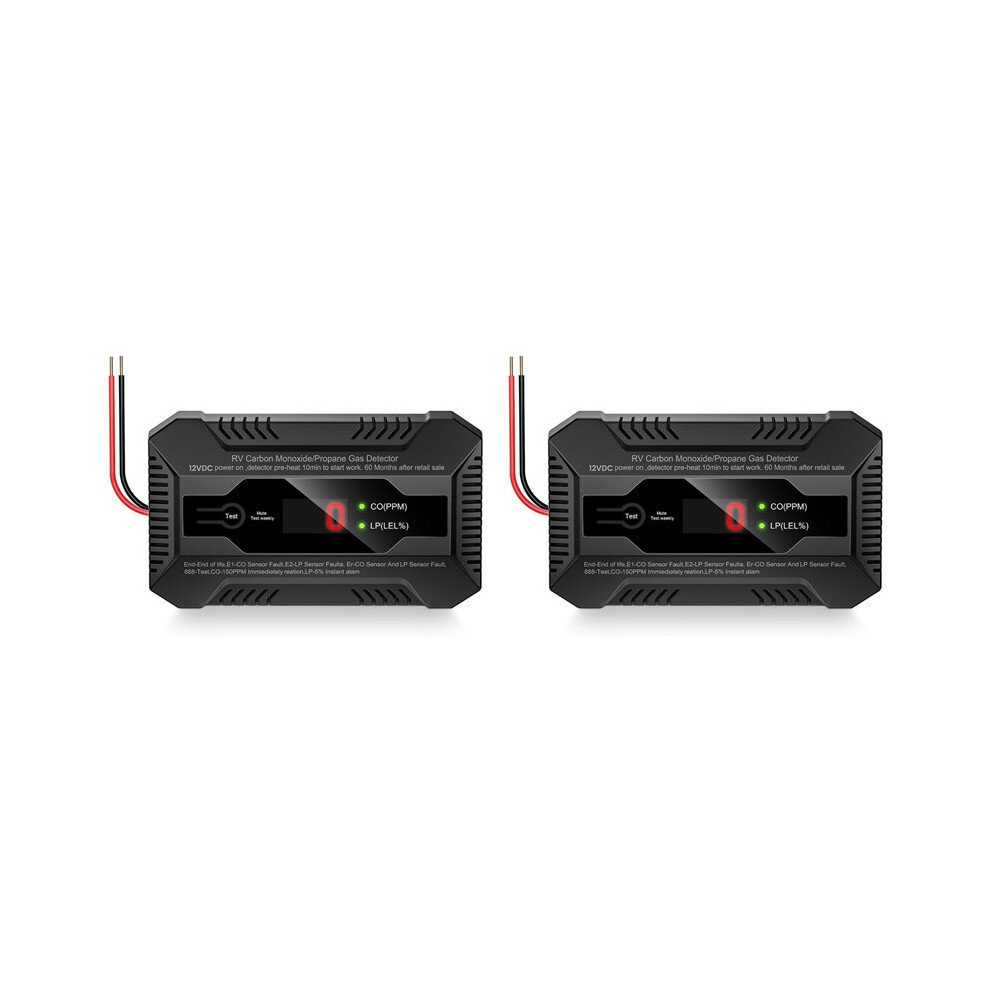 2X Rv Carbon Monoxide And Propane Gas Detector, Dual Lp/Co Gas Alarm With Separate Lcd Indicator Lights, 85Db Loud Alarm 4711634156808