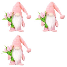 3X Gnomes Indoor Decorations, Spring Summer Gnome Holiday Decorations, Handmade Tomte Stuffed Plush Gnomes
