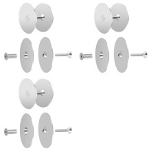 6 Set Dörrhålsskyddsplåt, 2-5/8 Tums Diameter Rund Låstäckplåt, Dörrhandtagshåltäckplatta Silver