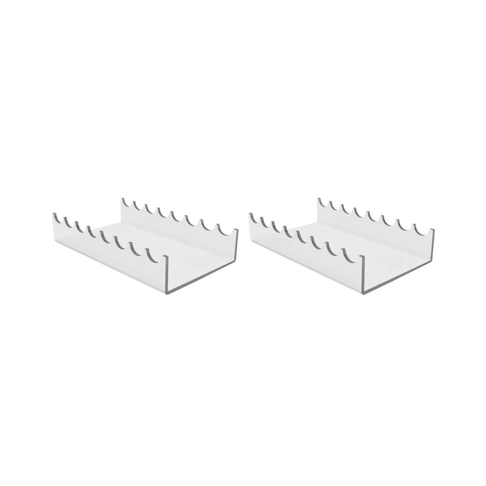 2X Double Ended Acrylic Makeup Beauty Brush Organizer Holder 8 Slots Cosmetic Storage (CLEAR) 1Pack