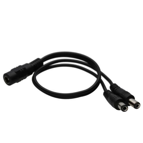 kenable DC Power Splitter 2 way Adapter 2.1mm CCTV 12V PSU to 2 LED/Camera Cable 1