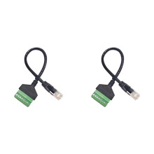 2st 20 cm RJ45 Till Skruvterminalblock 8p-Kontakt Ethernet Crystal -Hane Till 8-Stifts Skruvterminal Nätverksadapter