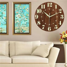 2X Horloge Murale Phosphorescente, Horloge Silencieuse à Piles de 12 Pouces, Décoration D'Horloge Murale Éclairée pour Chambre à Coucher