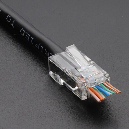 kenable Pass Through RJ45 Plugs Crimps Cat5e/Cat6 Ethernet Network Cables  [50 Pack] 1