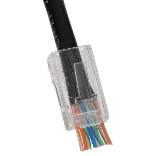 kenable Pass Through RJ45 Plugs Crimps Cat5e/Cat6 Ethernet Network Cables  [50 Pack] 2