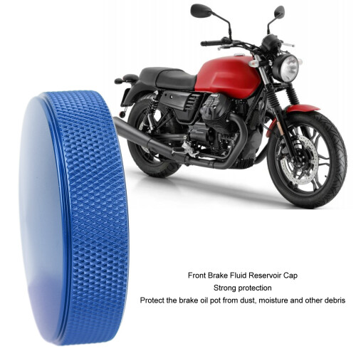 CNC Aluminum Front Brake Reservoir Cap for Multiple Motorcycle Models Blue 2