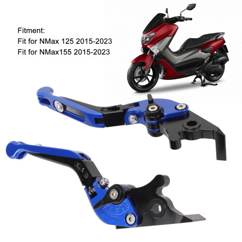 Aluminum Folding Clutch Lever for NMax 125/155 Blue, Adjustable 2