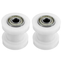 2X Off-Road Motorcycle Retrofit Chain Guide Sprocket Chain Tensioner Rolling Wheel Suitable for XR CRF KLX110 (White)