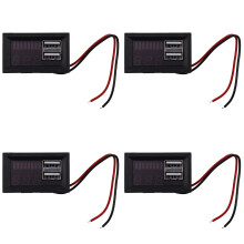 4X Red Led Digital Display Voltmeter Voltage Meter Volt Tester Panel for 12V Vehicles USB 5V2A Output 12.6V Battery