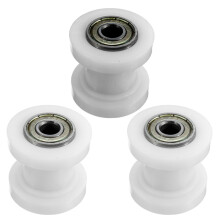 3X Off-Road Motorcycle Retrofit Chain Guide Sprocket Chain Tensioner Rolling Wheel for the XR CRF KLX110 (White)