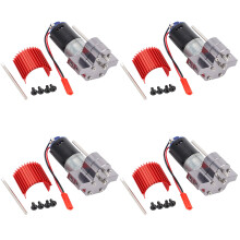 4X 370 Motore Spazzolato + Scatola Ingranaggi Dissipatore di Calore Nel Lega con Ingranaggi Nel Acciaio per WPL Henglong C14 C24 B14 B24 B16 B36 4X4