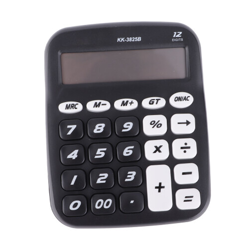 Large Button Battery-Powered Desktop Calculator for Home Office Classroom Black 1