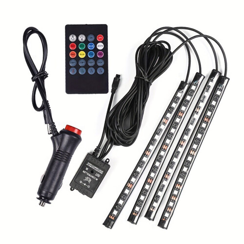 48LED Interior Car Light Strip, 12V Multicolor Wireless Remote 2