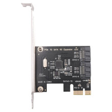 Carte PCIE Vers Adaptateur PCI-E Convertisseur PCI Express Vers SATA3.0 Adaptateur de Carte ContrôLeur D'Extension III 6G à 2