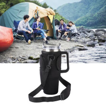 Black 40 oz Water Bottle Carrier Bag Double Layers