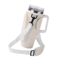 Double Layers Water Bottle Bag 40 Oz Insulated Holder Apricot