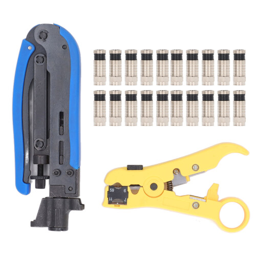 Coax Crimper RG6Compression Tool Durable Build Quality Adjustable Compression Distance Wide Connector Compatibility Broad Crimping Range