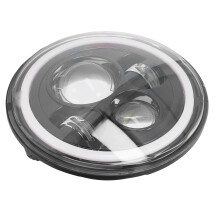 Phare de moto de 7 pouces, 6000K, 6000LM, LED robuste, 9-36V, noir