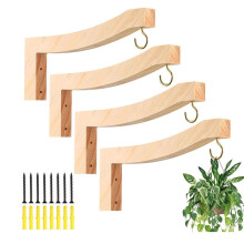4 Pcs Hanging Plant Hanger T Shaped Plant Hooks 7.55 Inch Wooden Wall Mounted Plant Bracket Wall Plant Holder Indoor