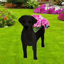 Söt Trädgårdsblomkruka för Hund, Födelsedagspresent för Hundblomkruka, för Kontor, Inomhus-/Utomhusdekoration Svart