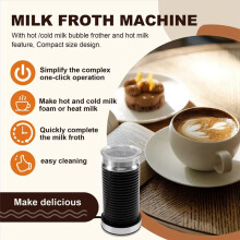 Automatic Hot and Cold Milk Frother Home Cappuccino Coffee Machine Matching Coffee Flower Electric Milk Frother EU Plug