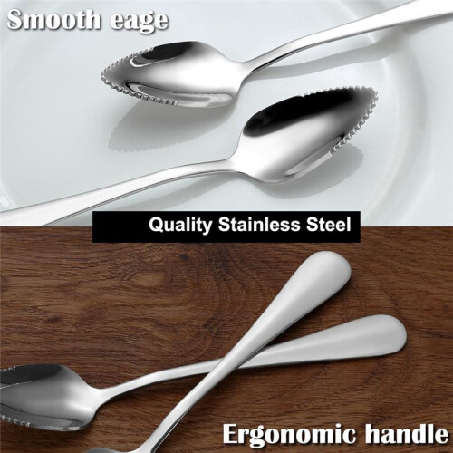 10pcs Grapefruit Stainless Steel Flatware Set,Grapefruit Spoons and Knives with Serrated