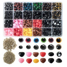 1040 Pezzi 6-14mm Occhi di Sicurezza In Plastica per Giocattoli DIY Mix Dimensioni Occhio di Animale All'Uncinetto per Giocattoli per Bambole