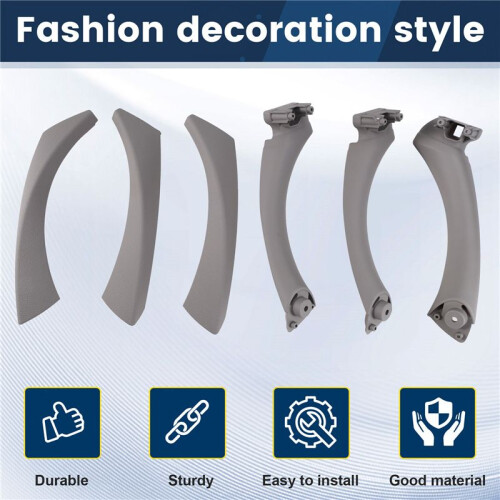 Door Pull Handle Set Replacement for  3 Series E90 E91 E92 316 318 320 325 328i 2004-2012 RHD Gray 1