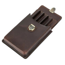 Handmade Genuine-Leather Fountain Pen Case Fountain Pencil Organizer Office School Stationery Supplies 5 Slots