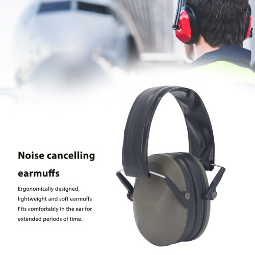 Green Foldable Noise Reduction Safety Ear Muffs for Hearing Protection 2