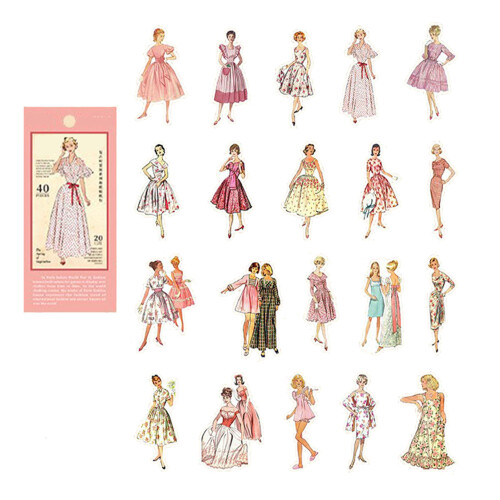 Antike Damen Sticker Sammeln Retro 2