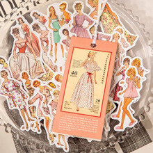 Vintage Personen Sticker Retro Ästhetik