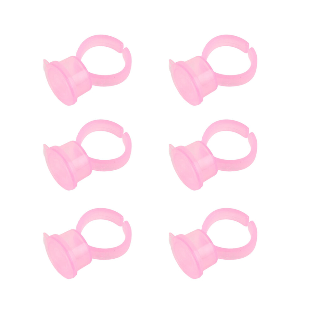 Pink 100Pcs Disposable Tattoo Ink Ring Cups With Dustproof Lid,