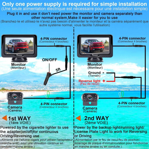 Reversing Camera Ease Setup Plug-Play - Color Clear Image Night Vision DIY 2