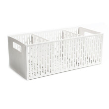 3-Compartment Plastic Food Storage Basket for Fruits Vegetables & Snack Packs