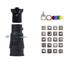 Focalize Conical Snoot for Bowens Mount Photography Photo Condenser with Built-in Geometric Sheet Shapes Gobo Filter 36