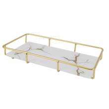 Model: Iron-Glass Vanity Tray, Size S, White
