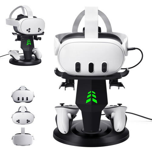 Lampelc Headset Charging Dock, VR Display Stand for Quest 3