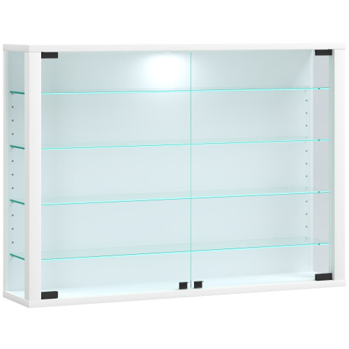 (Matt, Wood) Wall display cabinet Glass display case Vitrosa L 2