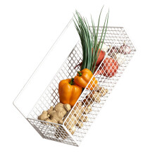 Metal Wall-Mounted Wire Storage Basket Organizer 36x15.5x13cm