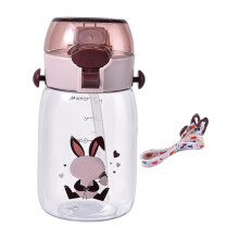 Leakproof Water Bottle With Straw Sports Water Bottle Time Marker Motivational Water Bottle Cute Cartoon Design Lightweight Portable Bpa Free For Gym