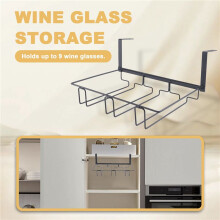 Wine Glass Rack Under Cabinet,3 Rows Hanging Stemware Rack Metal Glasses Holder Storage Hanger for Kitchen,Bar,Etc
