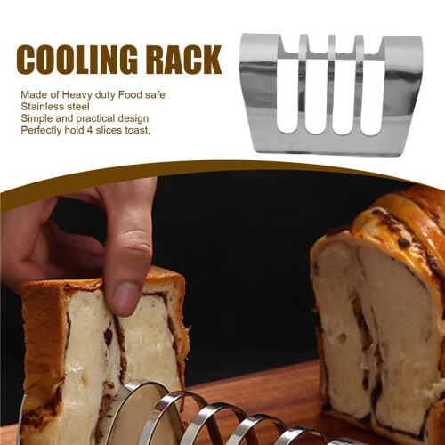 Toast Rack Bread Holder 4 Slice Slots Bread Loaf Stand Stainless Steel Tool Cooling Grid Bread Rack 2